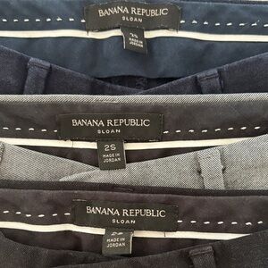 Banana Republic 3 Pairs Sloan Size 2S in Navy, Gray, Black